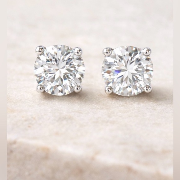 Jewel Eternal Jewelry - 2tcw Stud Earrings - Rhodium platinum over Sterling Silver